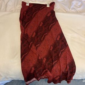 Red midi/maxi skirt